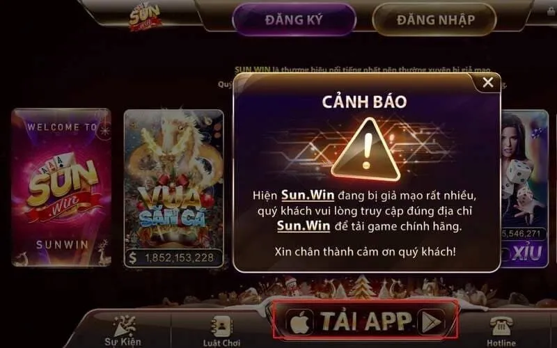 Cảnh báo Sunwin giả mạo